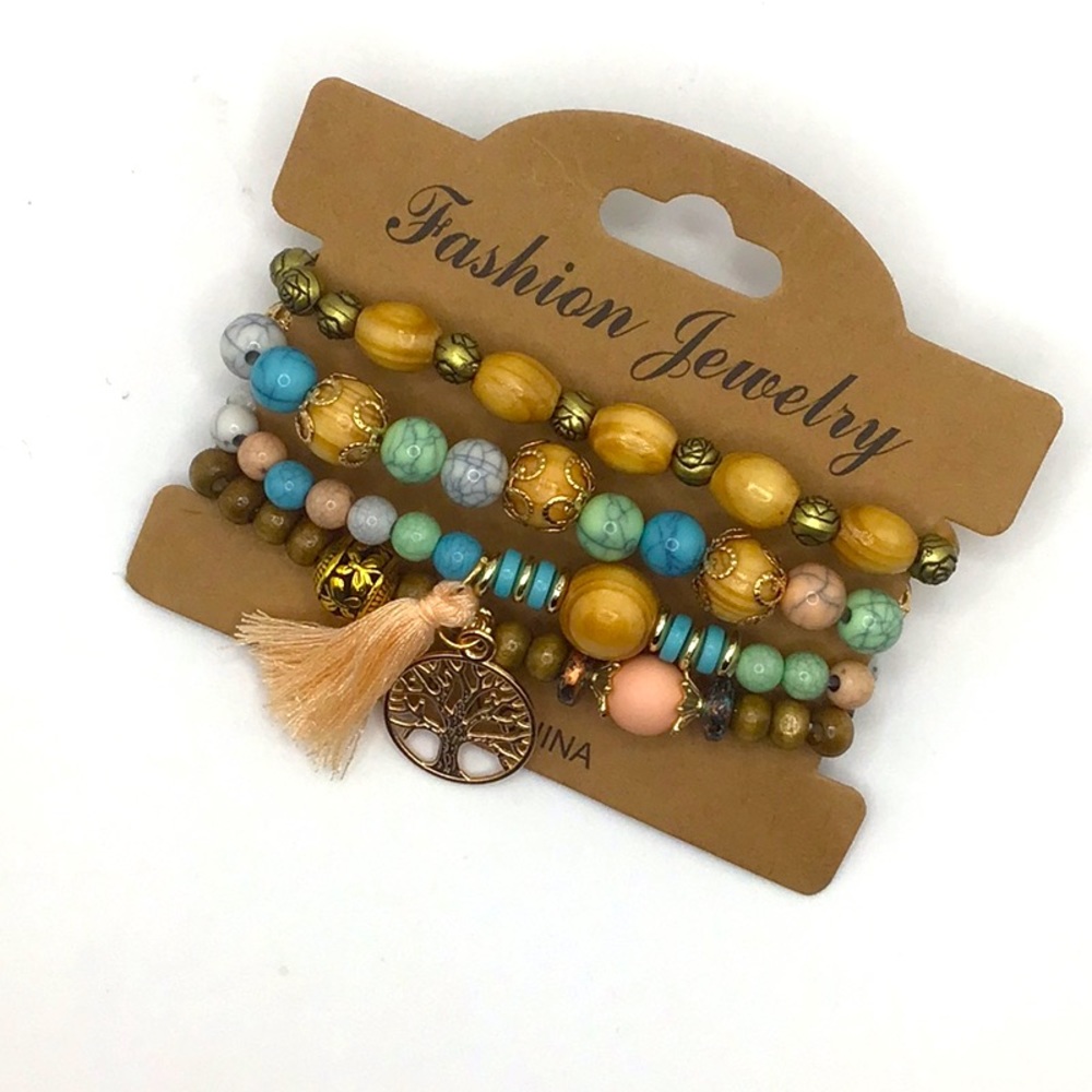 Tree of Life Stack of 4 Bracelets